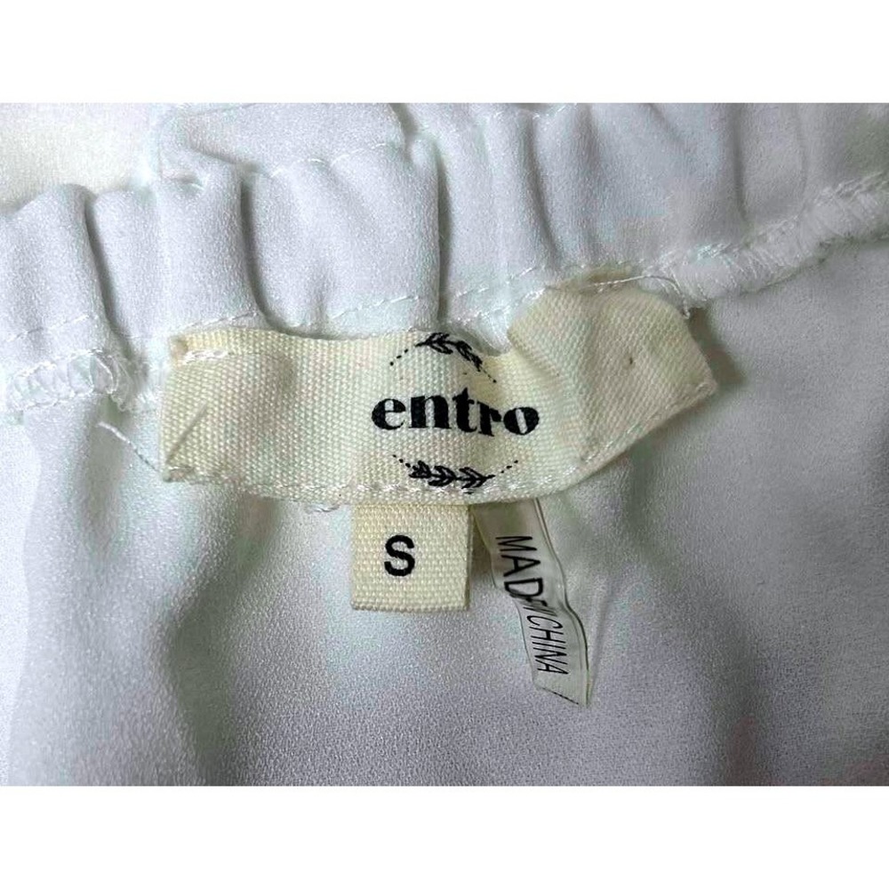 Entro~Women's White Rainbow Striped Ruffle Off Shoulder Overlay Blouse Top/Small - Picture 5 of 10
